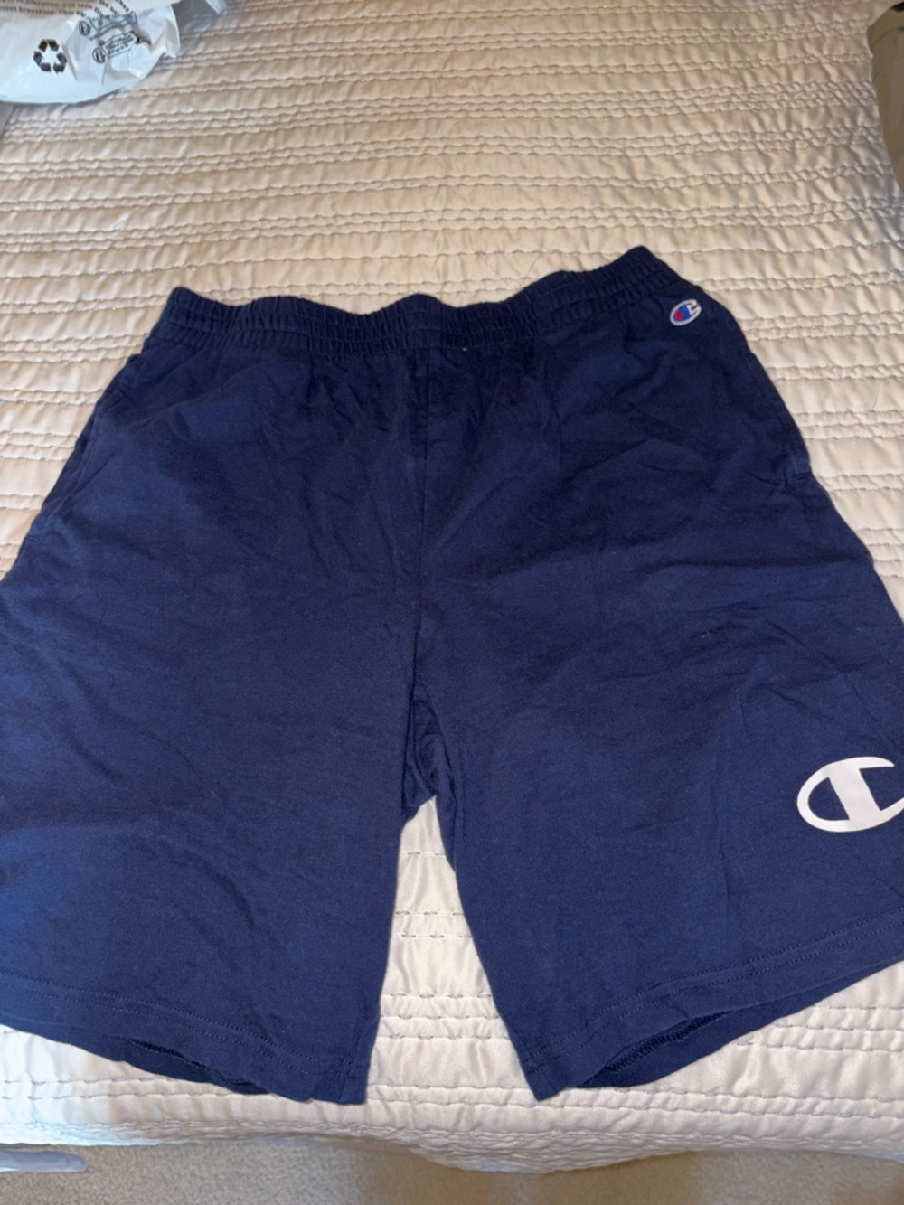 Champion Navy Athletic Shorts with White Logo